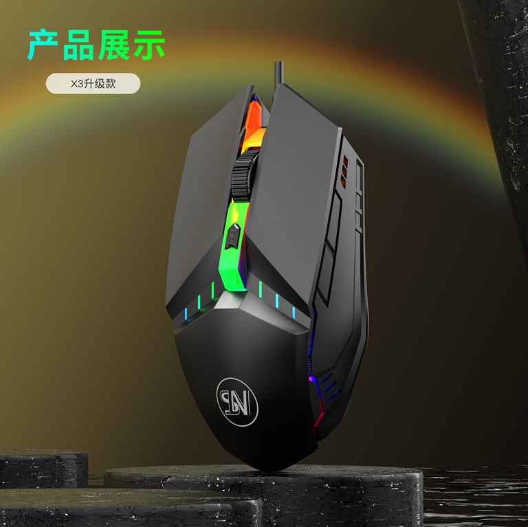 Chuột có dây X3 trắng đen USB có dây 4 nút phát sáng hoạt động êm ái mới dành cho chơi game máy tính để bàn máy tính xách tay văn phòng mouse pc laptop led - miếng lót chuột