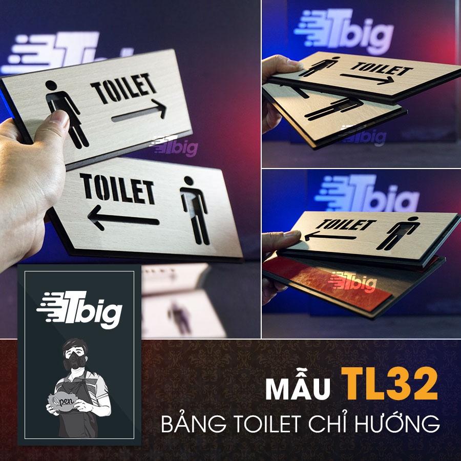 Biển toilet chỉ hướng nam nữ bằng gỗ cắt laser mẫu TL32
