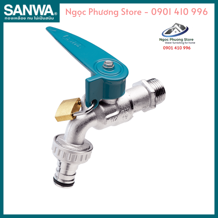 Vòi vườn, vòi hồ, vòi nước có chìa khóa SANWA, 100% nhập khẩu, Phi 21mm CKT15L