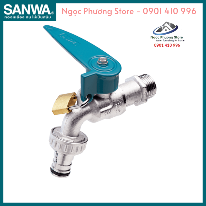 [SANWA THÁI LAN] Vòi vườn, vòi hồ, vòi nước có chìa khóa SANWA, 100% nhập khẩu, Phi 21mm CKT15L