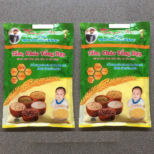 COMBO 02 GÓI CHÁO TẤM ĂN DẶM TRẺ EM THÀNH RÂU - 1KG (LOẠI HẠT NHỎ)