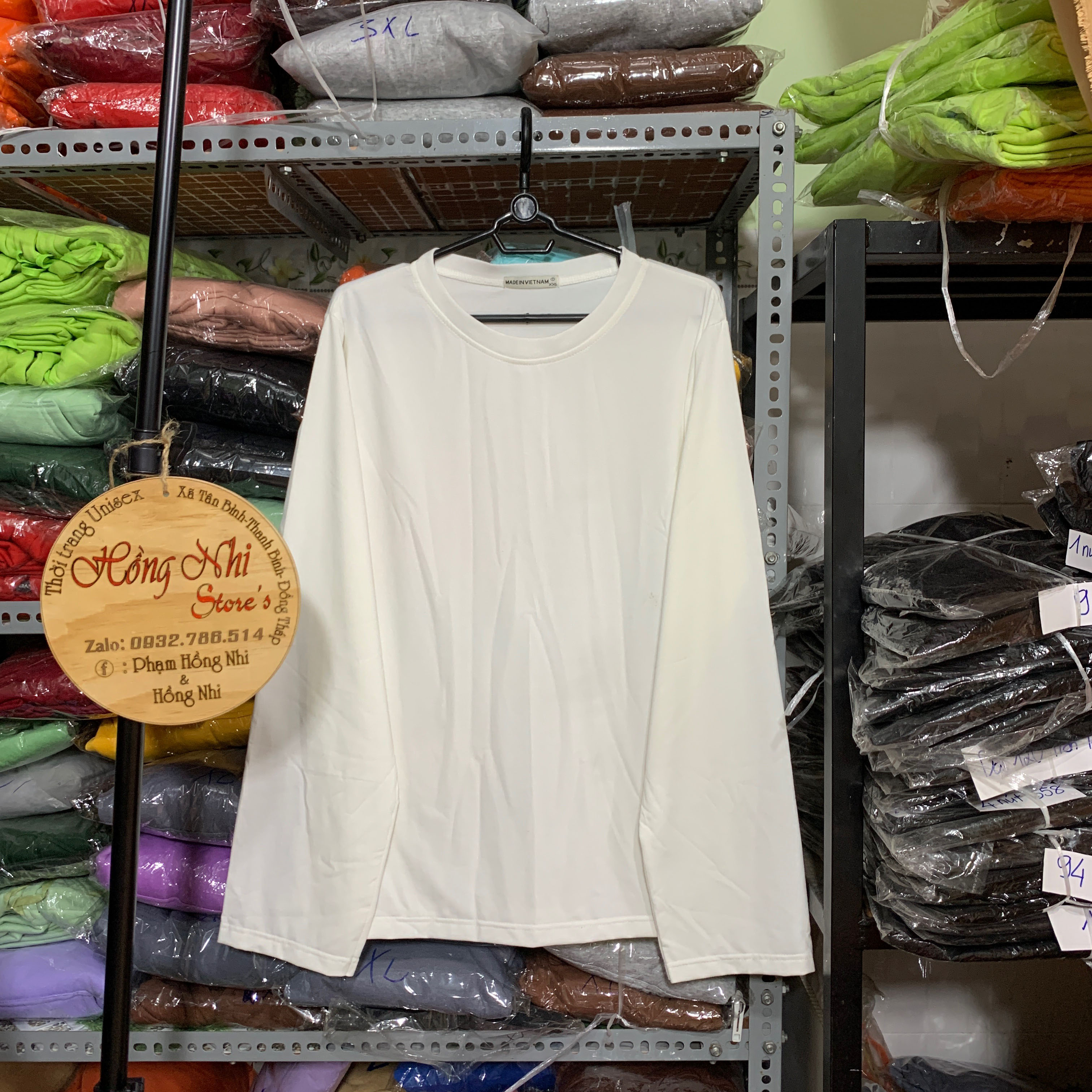 Áo Thun Tay Dài Trơn Dáng Rộng Màu Trắng Long Tee White Unisex - MM