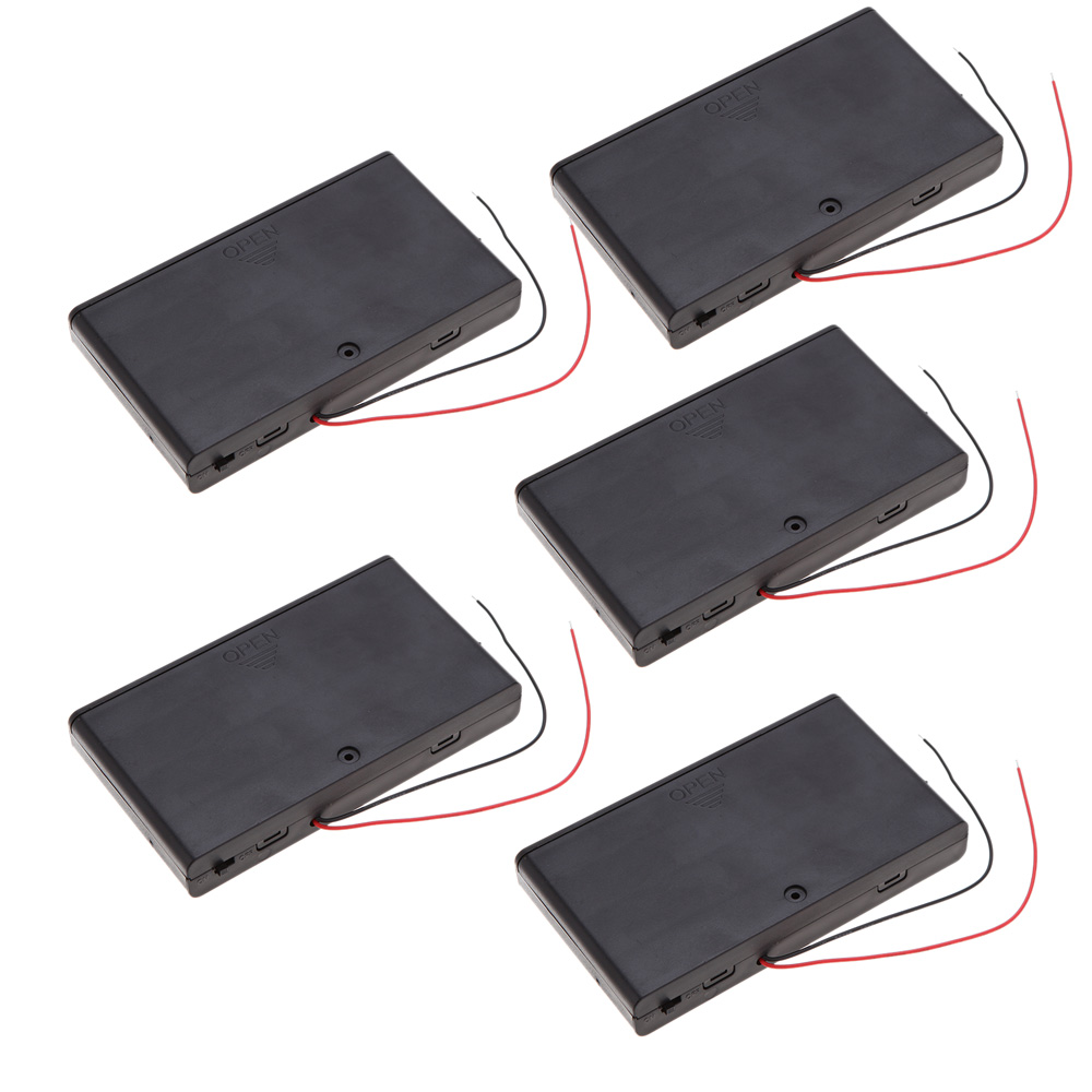 5 Hộp Đựng Cho Pin Lithium 8 × Aa Series Có Nắp Đậy Và Công Tắc