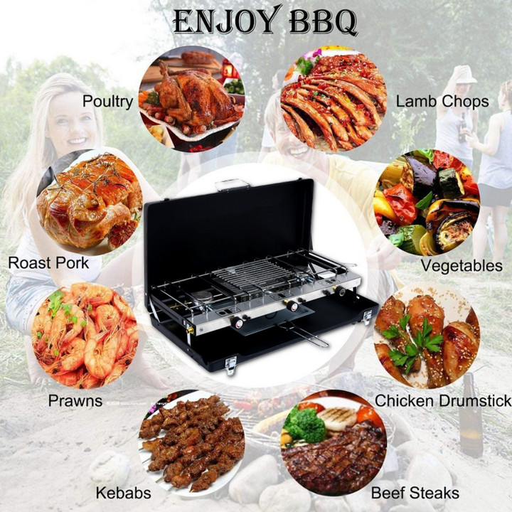 Bếp 3 Lò Dạng Xếp Dùng Ngoài Trời Cassette Party Cao Cấp - Home and Garden