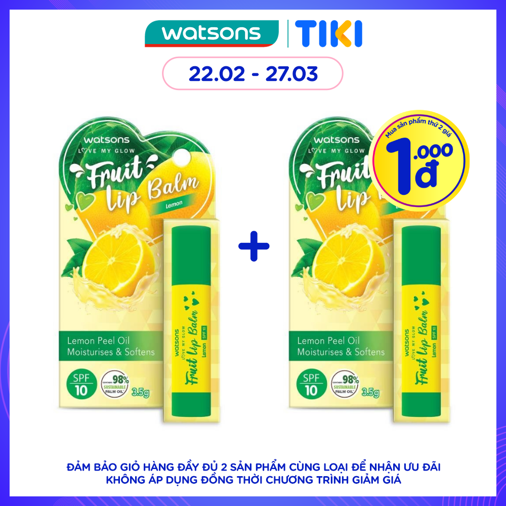 Son Dưỡng Môi Watsons Fruity Lemon SPF10 3.5g