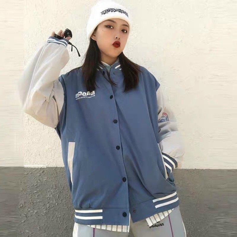 Áo khoác dù bomber logo thêu BADGE nam nữ mặc