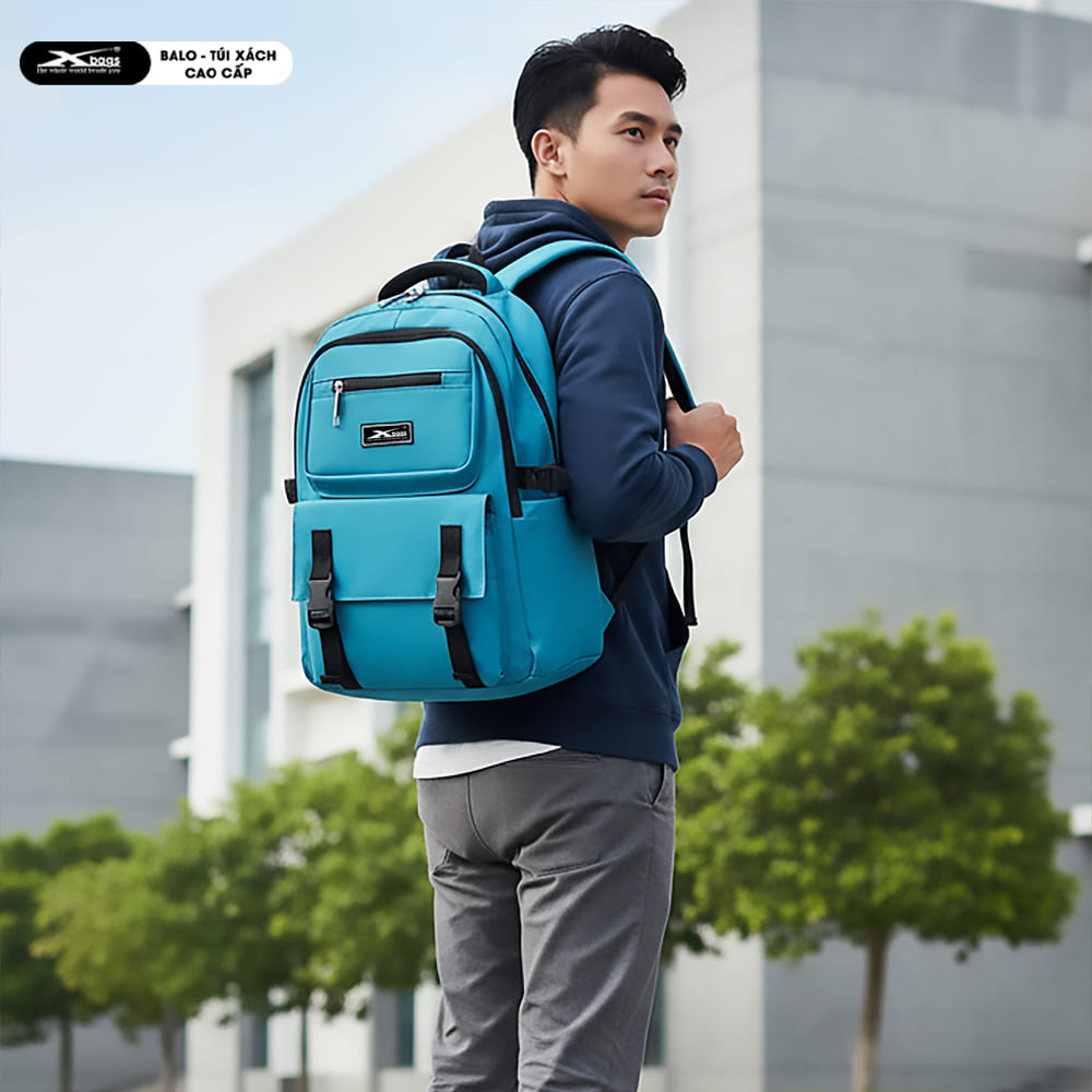 Balo Học Sinh Trung Học Cao Cấp Nhiều Ngăn Xbags Sea Blue XB3201 – Balo Chống Nước, Đựng Laptop 15.6 Inch, Màu Xanh Trẻ Trung!