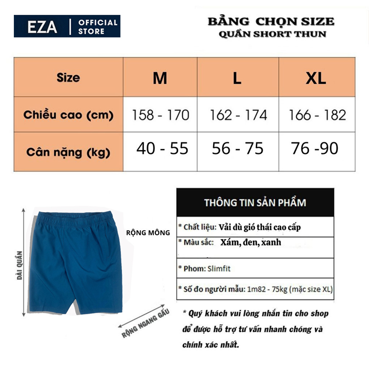 Quần short nam Dokafashion thể thao cao cấp năng động cá tính EZQT01