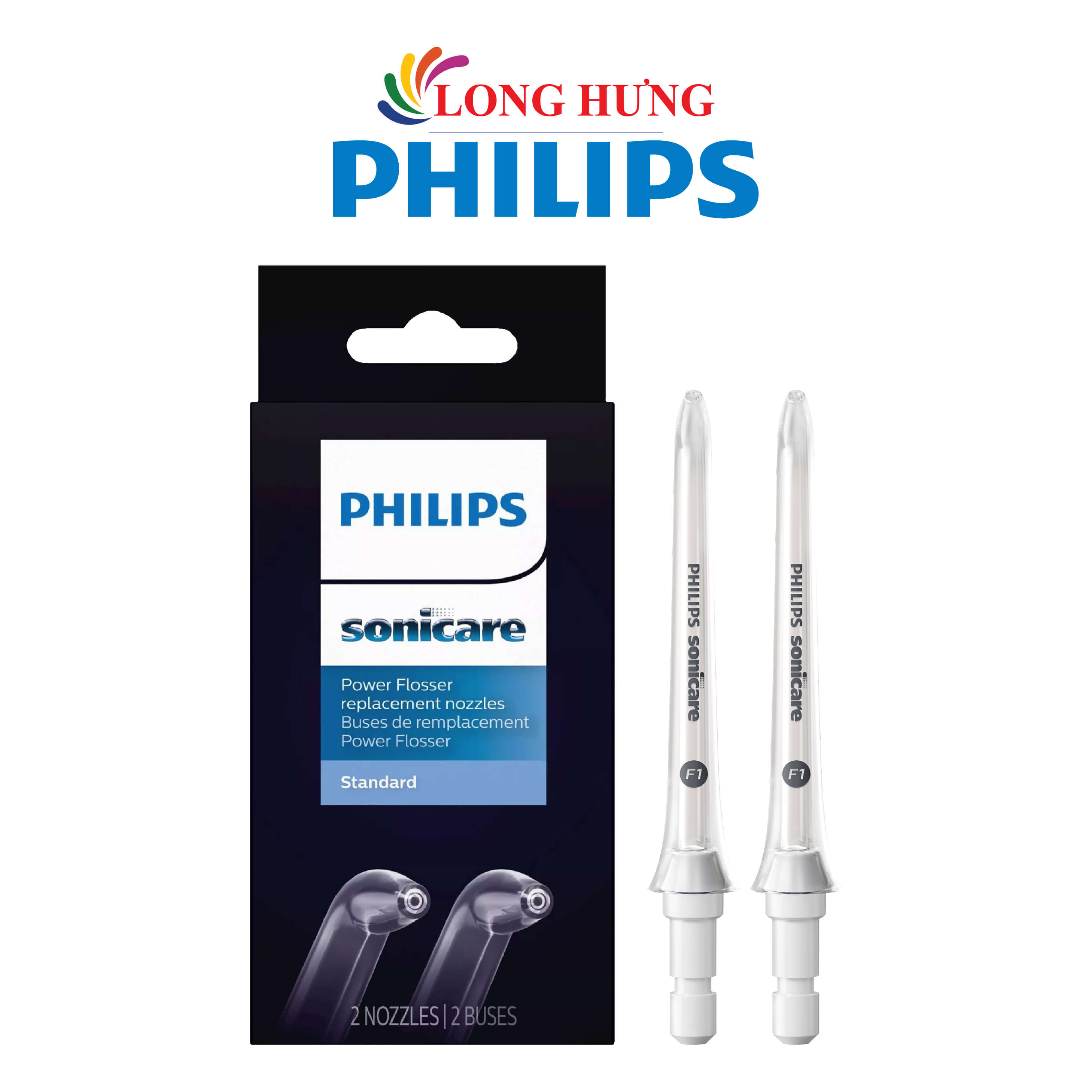 Đầu xịt thay thế máy tăm nước vệ sinh răng miệng Philips Sonicare F1 Standard nozzle HX3042/00 - Hàng chính hãng