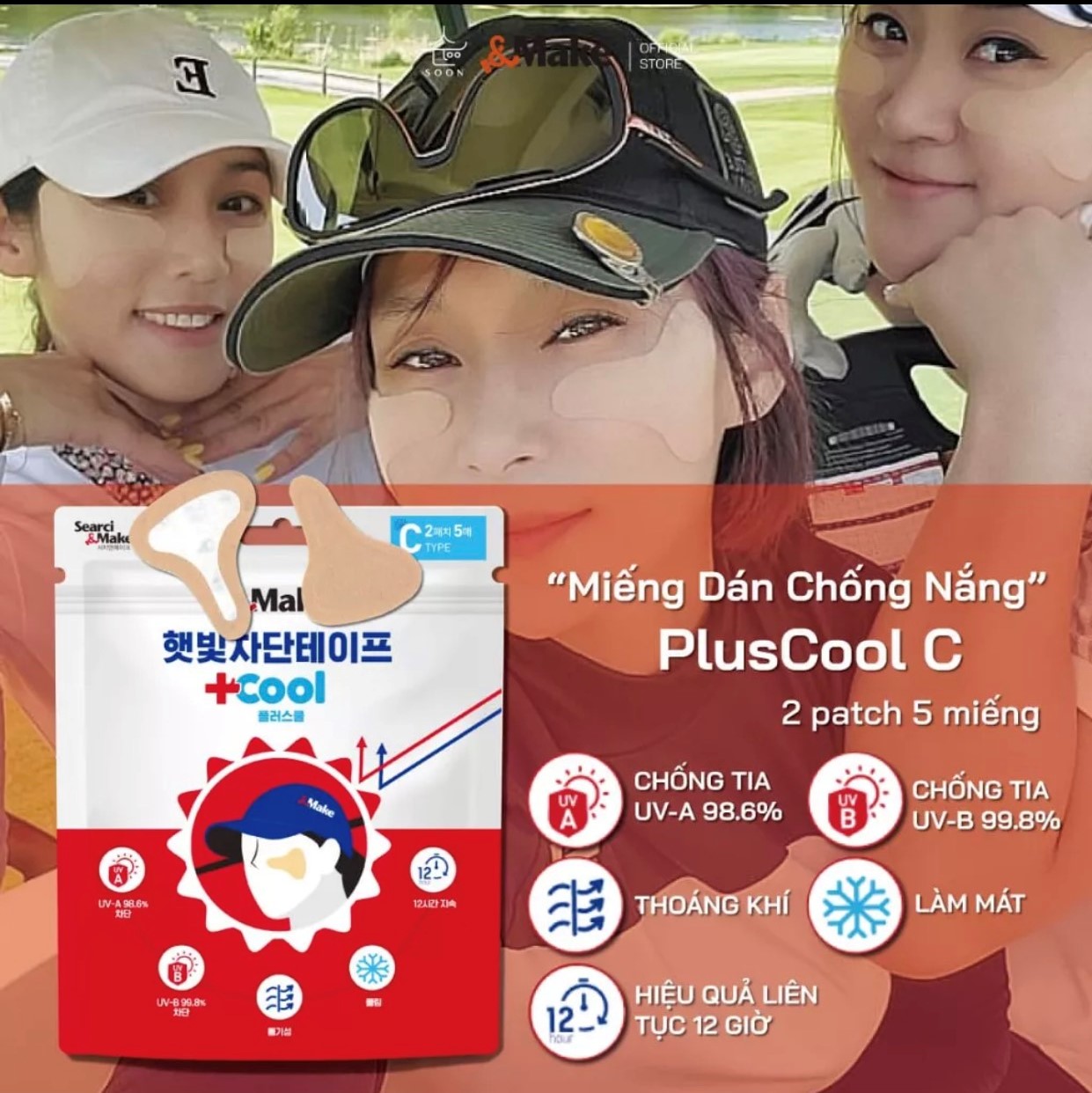 1 Cặp Miếng Dán Chống Nắng & Make Bảo Vệ Da Mặt Chống Tia UV, Dành Cho Thể Thao Ngoài Trời Golf v.v.. ( 1 gói gồm 5 cặp miếng dán )