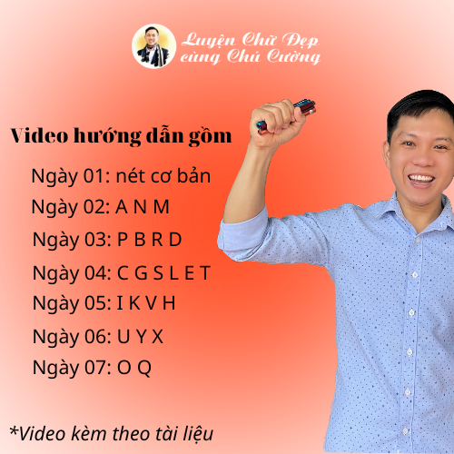 Dạy Bé Viết Chữ Hoa Sáng Tạo Đơn Giản mẫu 1 (đọc kỹ mô tả)