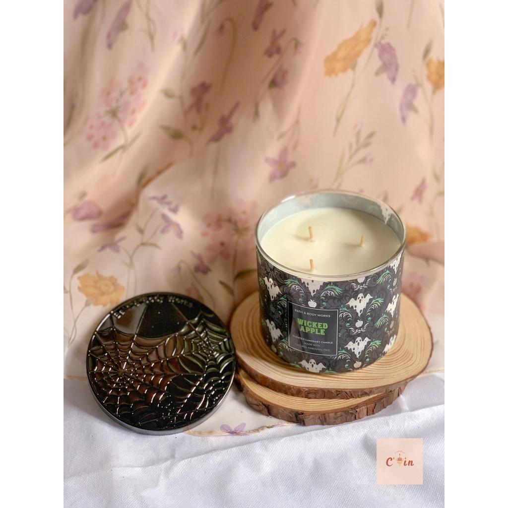 (BBW 3 bấc) Nến thơm Bath and Body Works 3-wick candles 411g hàng Mỹ - Tone Autume hương hoa cỏ, gỗ, mùa lễ