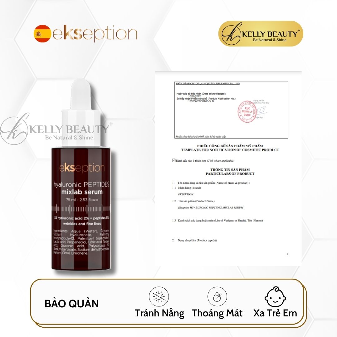 Tinh Chất Trẻ Hóa Da ekseption Hyaluronic PEPTIDES mixlab serum | Kelly Beauty