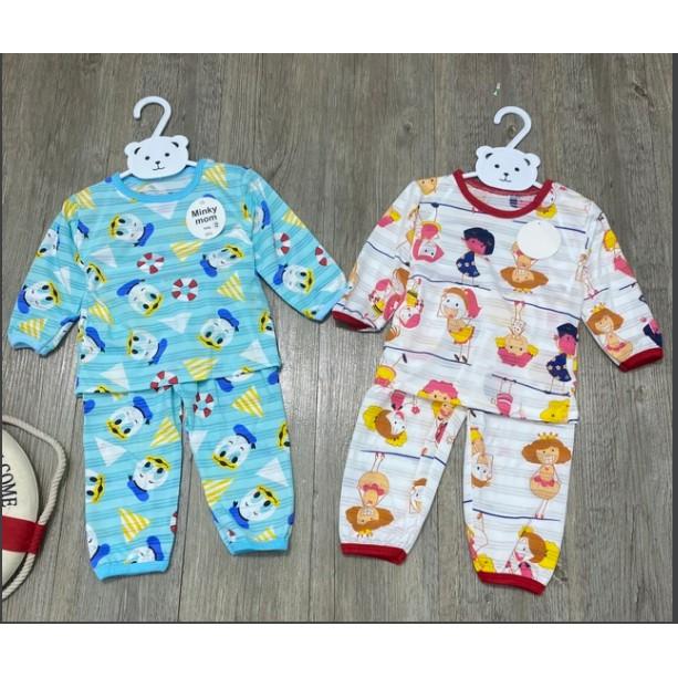 Bộ quần áo thu đông dài tay giấy Thái Lan Minky mom cho bé từ 4-13kg