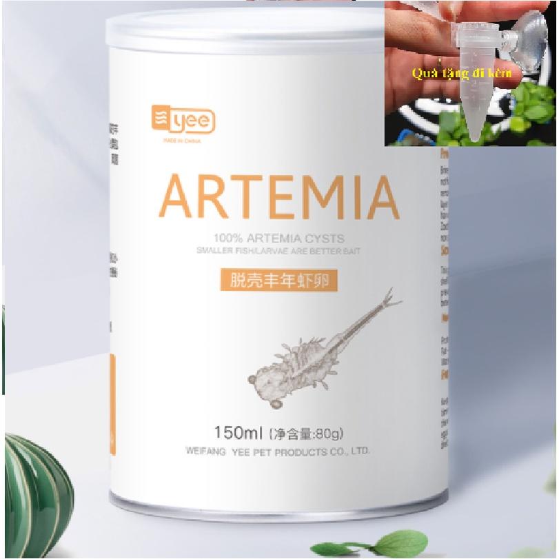 Artemia sấy khô hộp 150ml  và lẻ ống cho ăn- thức ăn cho cá cảnh-tặng kèm ống cho ăn nhỏ giọt khi mua nguyên hộp