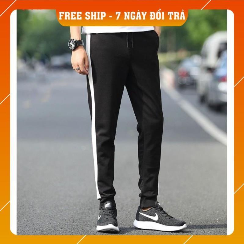 Quần dài ống rộng ️ Giá Sập Sàn ️ Quan Nỉ jogger thể thao Phối Sọc bó chân unisex nam nữ phong cách đường phố