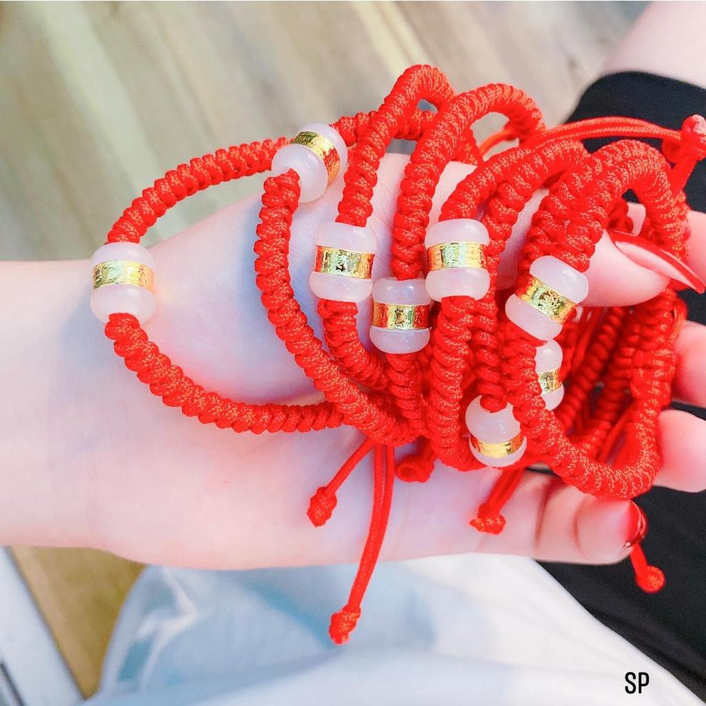 Lu thống đá phong thuỷ dát vàng,Vòng tay tết ,phụ kiện trang sức,MS30D40,vàng bạc an chi