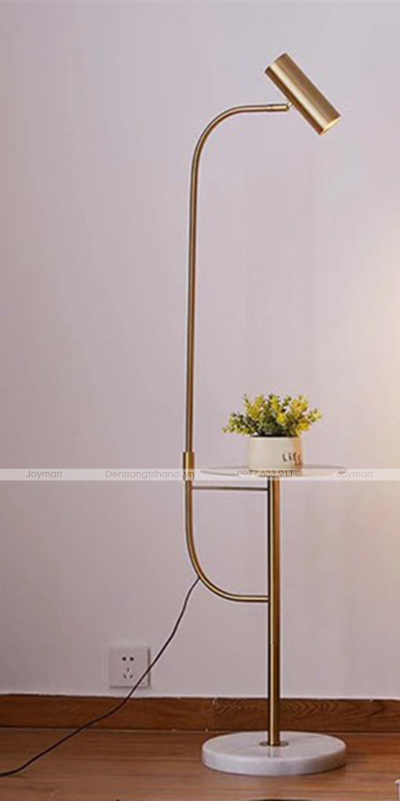 Đèn Cây Đọc Sách Trang Trí Phòng Khách Thân Hợp Kim Mạ Vàng Sang Trọng ML560 Đèn Sàn Đứng Góc Sofa Kiểu Dáng Hiện Đại