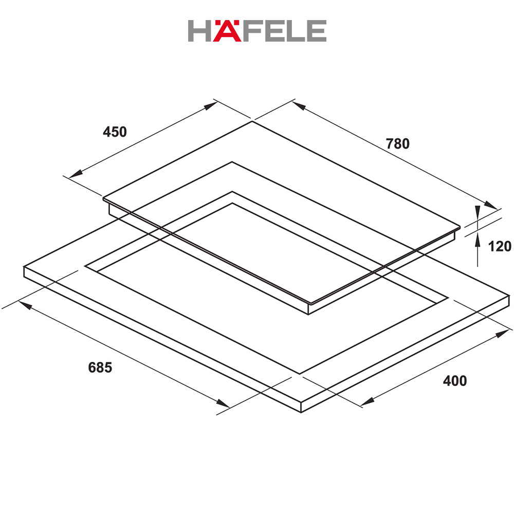 Bếp ga 3 vùng nấu Hafele HC-G783B 538.66.477 (Hàng chính hãng)