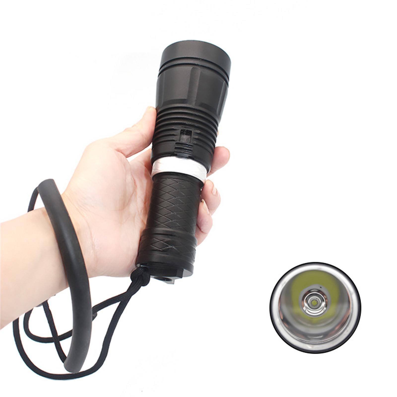 Scuba Diving Flashlight Waterproof Aluminum Alloy Floodlight Diving Light Submarine Light for Underwater Outdoor Fishing Night 80-100M