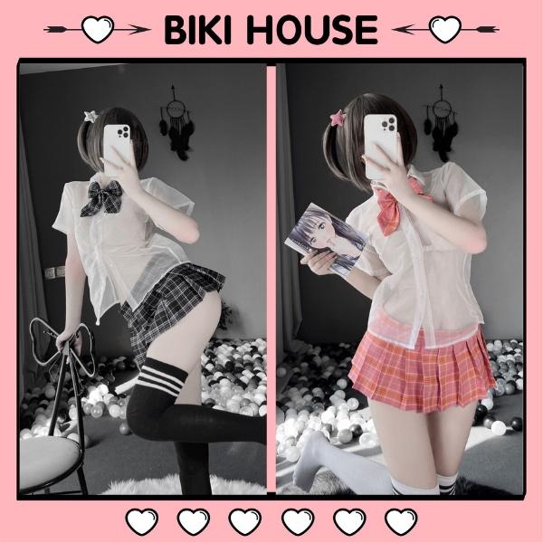 Cosplay học sinh Nhật Bản xuyên thấu gợi cảm cao cấp váy xếp ly cosplay sexy nữ sinh đáng yêu BIKI HOUSE N765 - TPHCM