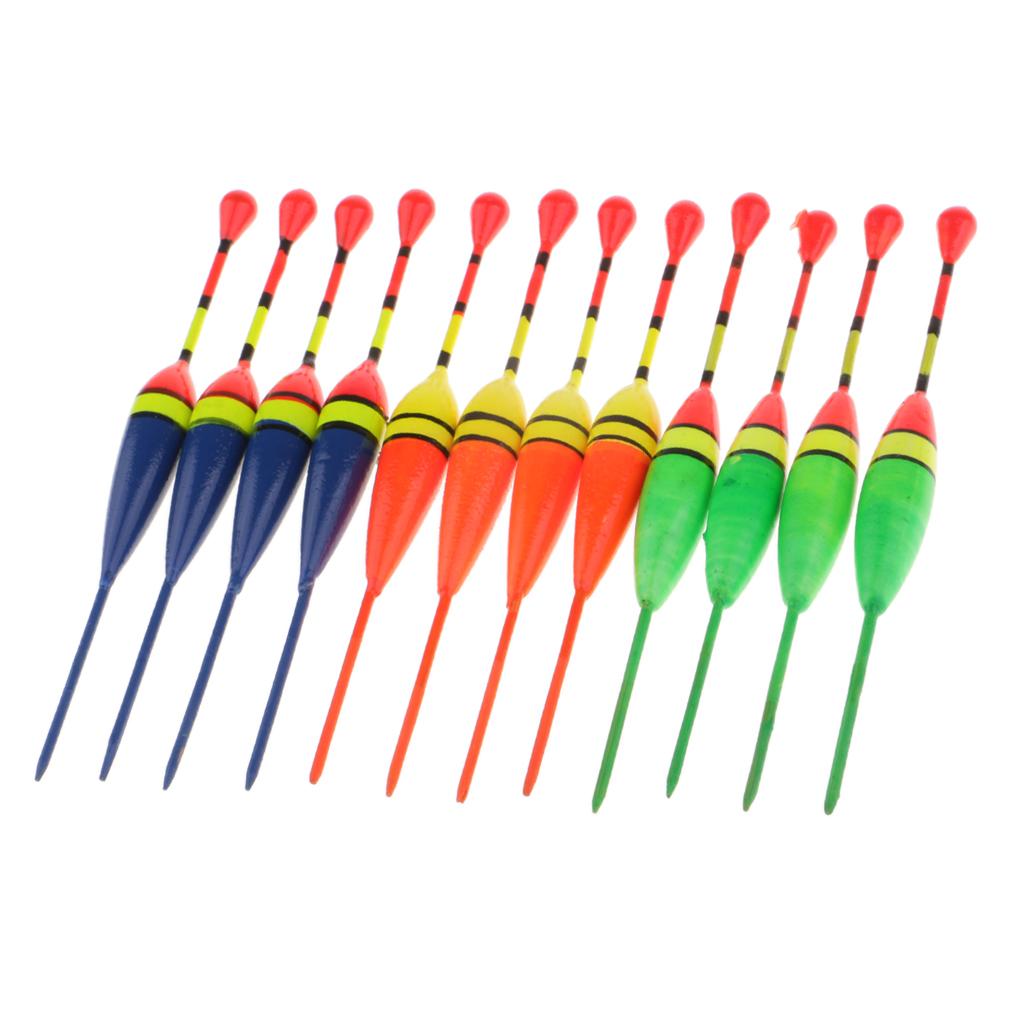12pcs Fishing Wood Floats Bobbers Buoy Carp Coarse Ice Fishing Accessories