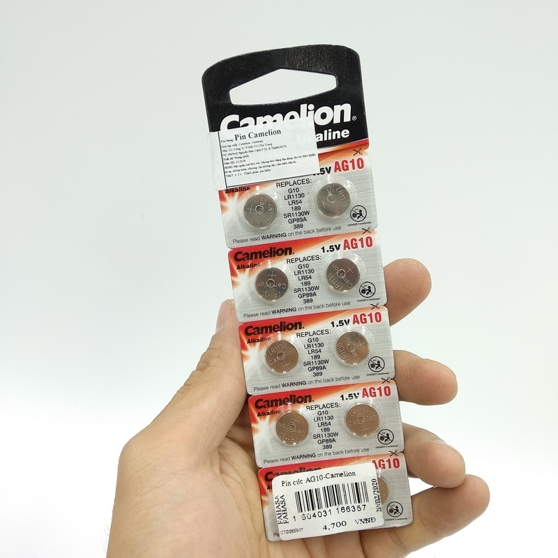 Bộ 10 Pin Cúc Camelion 1.5V AG10