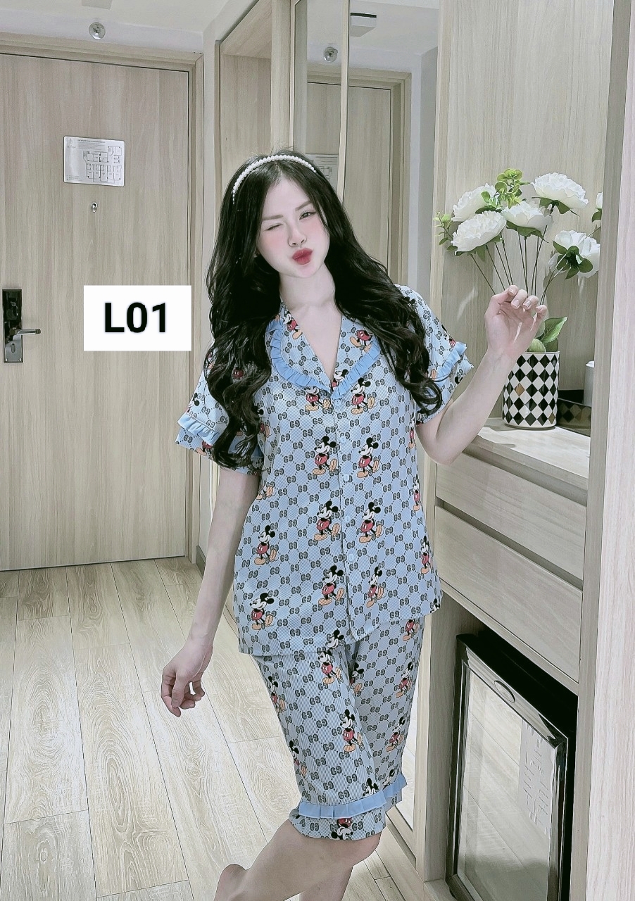 Bộ lửng viền bèo nữ Lụa Mango L01