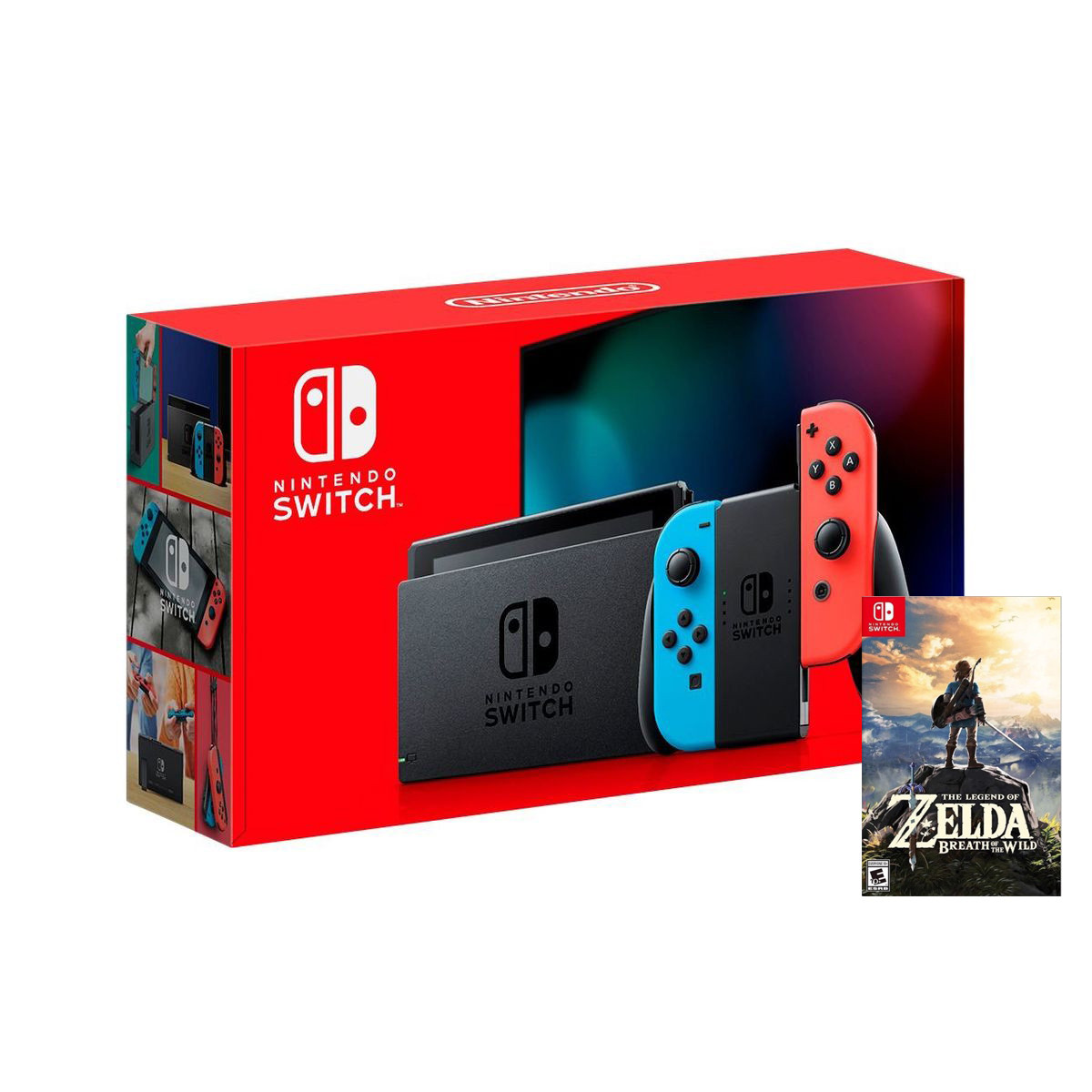 Máy Chơi Game Nintendo Switch Với Neon Blue-Game Zelda Breath of the Wild-MODEL 2019-HÀNG NHẬP KHẨU