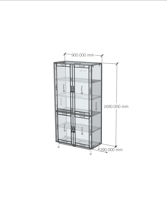 CATY, Kệ sách 5 tầng 2 cửa mở - chân sắt, 90cm x 39cm x 180cm , KSA_055