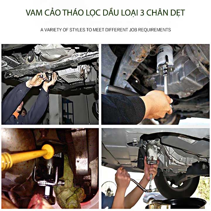 Cảo mở lọc dầu nhớt loại 3 chân dẹt, làm bằng thép mạ chống gỉ