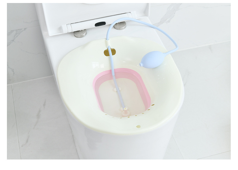 Chậu xông vùng kín sau sinh Song An Eco loại gấp gọn (chọn màu và vòi xịt)