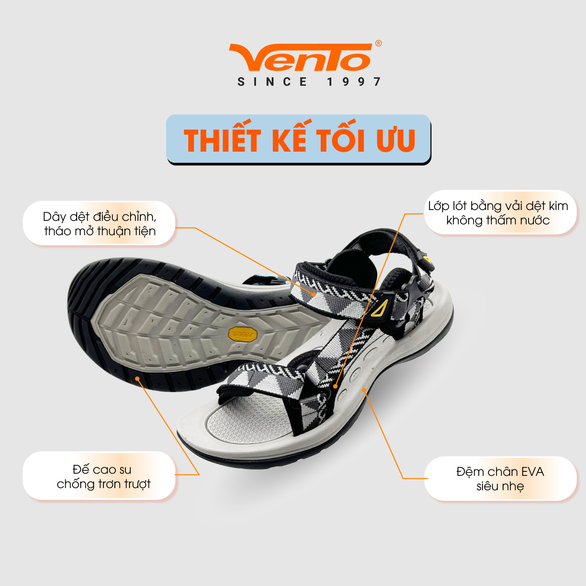 Giày Sandal Nam VENTO DEAN dạo phố đi chơi đi học du lịch SD7930