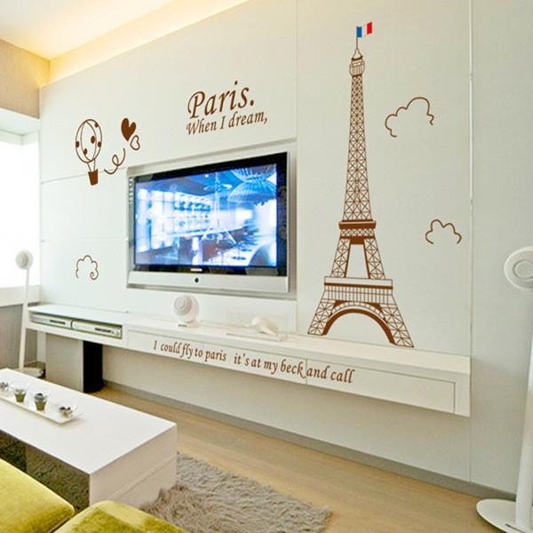 Decal trang trí dán tường nghệ thuật tháp Eiffel AY9132B