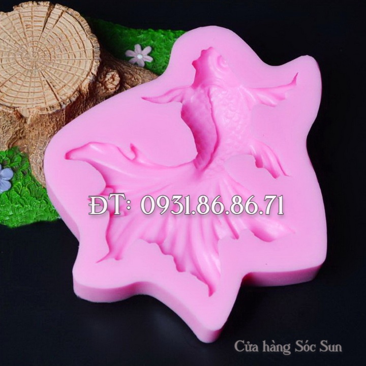 Khuôn silicon cá vàng 3 đuôi - Mã số 1424