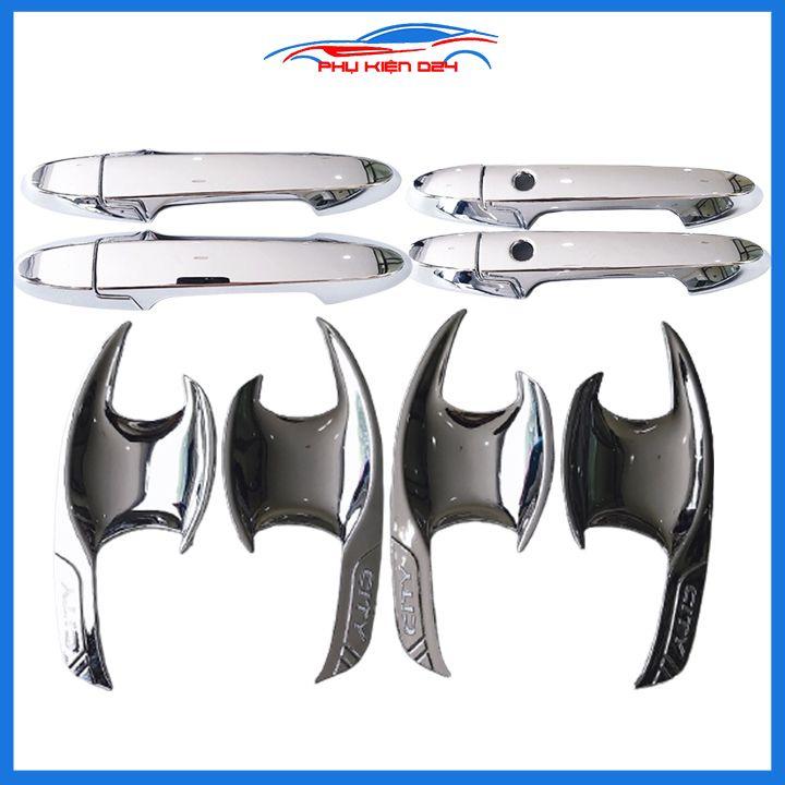 Ốp tay hõm City 2015-2016-2017-2018-2019-2020 vân cacbon, mạ crom chống trầy bảo vệ cửa xe ô tô