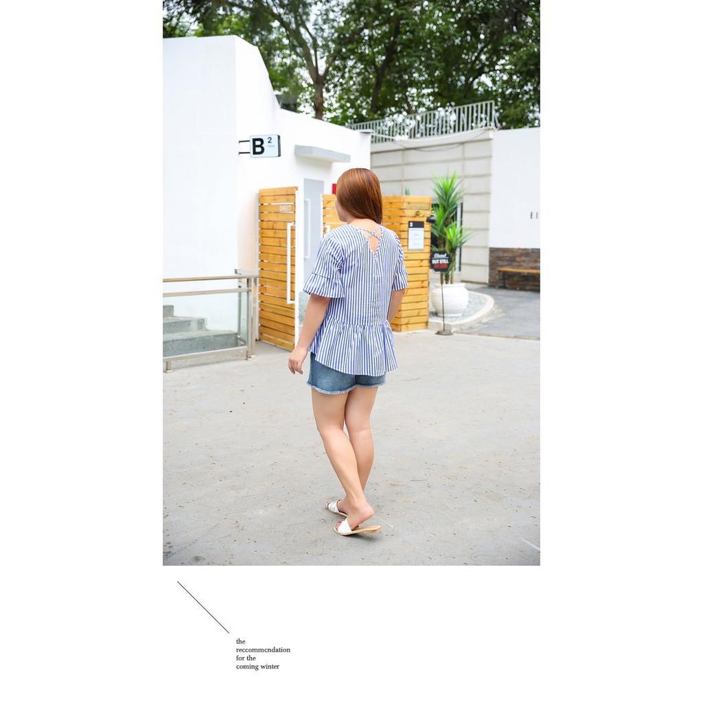 2011tb áo bigsize sọc nữ tay loe
