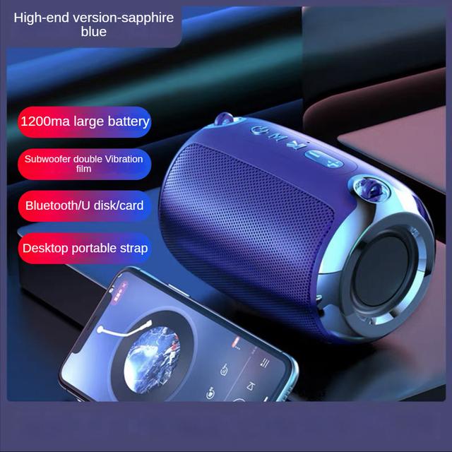 Hộp loa bluetooth mạnh mẽ ngoài trời Stereo 3D di động với AUX USB TF không dây mini cho máy nghe nhạc của bữa tiệc xe hơi âm thanh mới Color: Grey