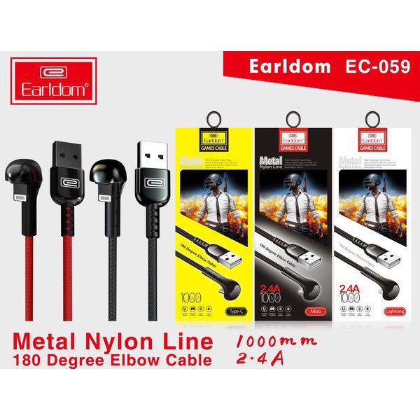 Cáp sạc nhanh chuyên chơi game, Earldom EC-059 phong cách gaming . Hàng chính hãng