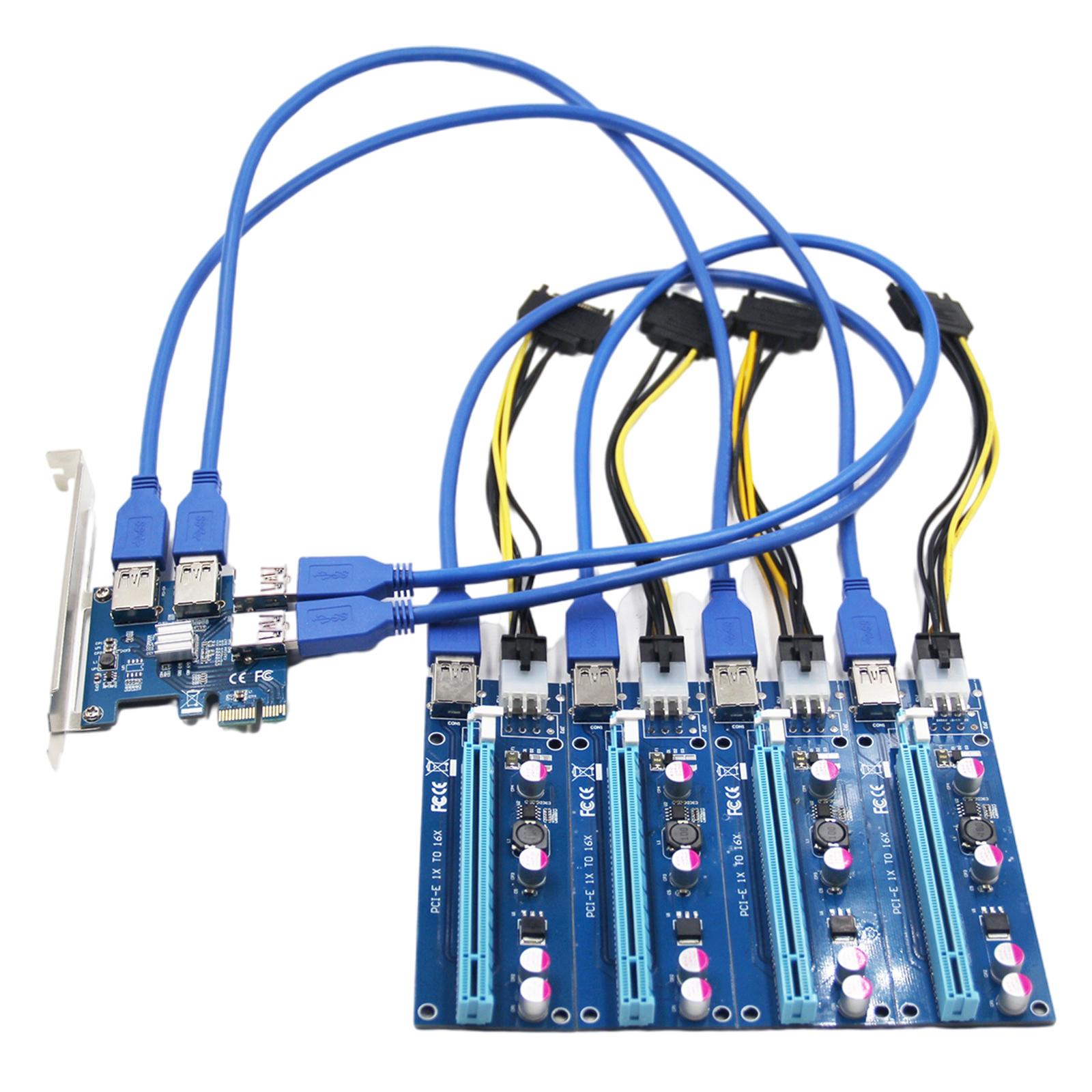 USB 3.0 PCI-E 1X to 16X Riser Card Adapter for BTC Miner PC Desktop