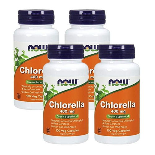Viên Uống Now Từ Tảo Chlorella 400mg Sản Sinh Chlorophyll, Beta-Carotene, Carotenoids Hỗn Hợp, Vitamin C, Sắt & Protein