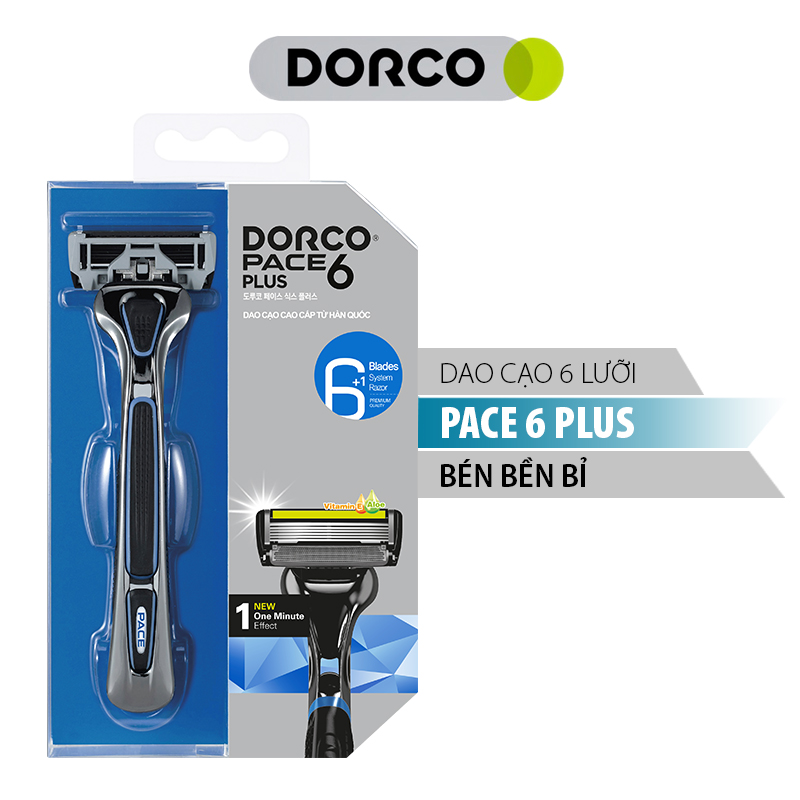 Dao Cạo Râu 6 Lưỡi Dorco Pace 6 Plus SXA 5001-PT (6 Lưỡi + Đầu Cắt Tóc Mai)