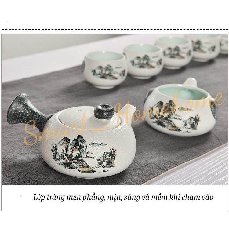Bộ ấm chén trà cao cấp nhỏ gọn, bộ ấm trà sứ đẹp OC447