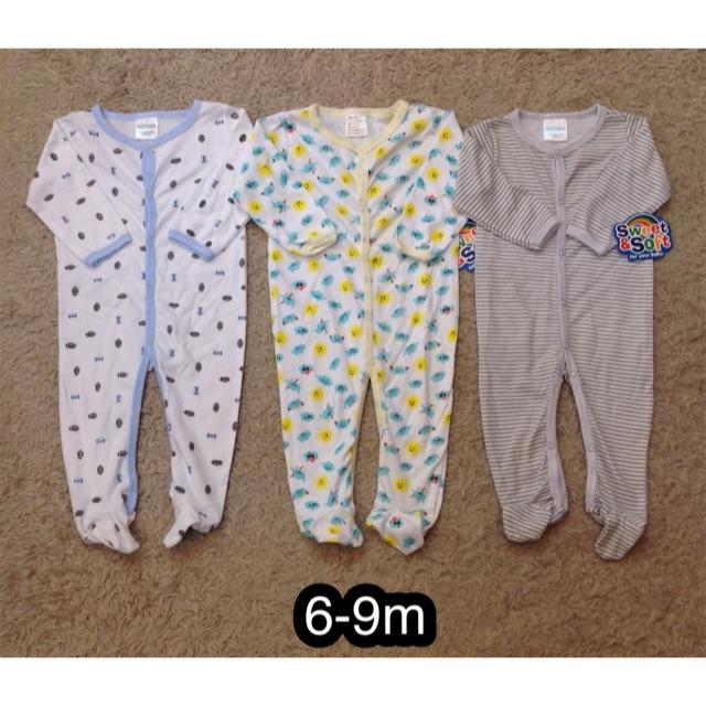 Set 3 body cotton bé trai (6-9m)