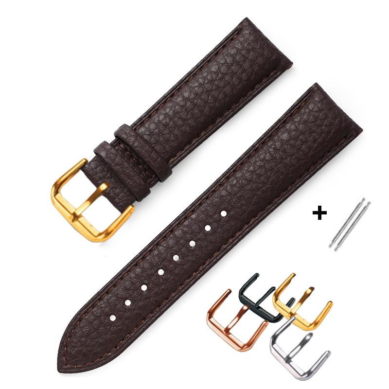 Dây đồng hồ da bê mềm họa tiết da trâu BO-29 KHÓA CÀI chống thấm nước 12 14 16 18 20 22mm