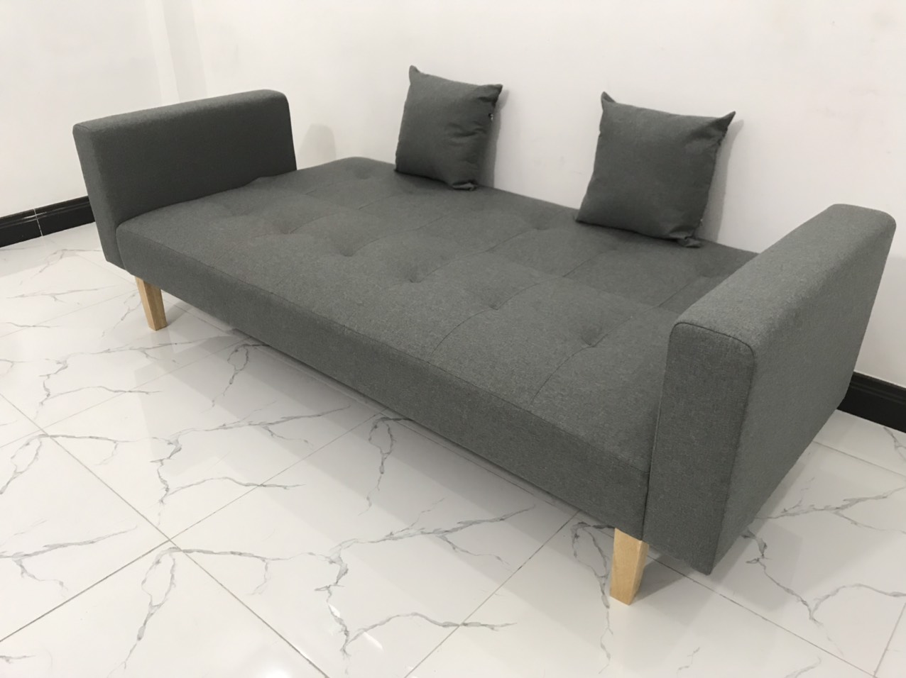 Bộ ghế sofa bed bật giường nằm xám đậm nhiều kích cỡ