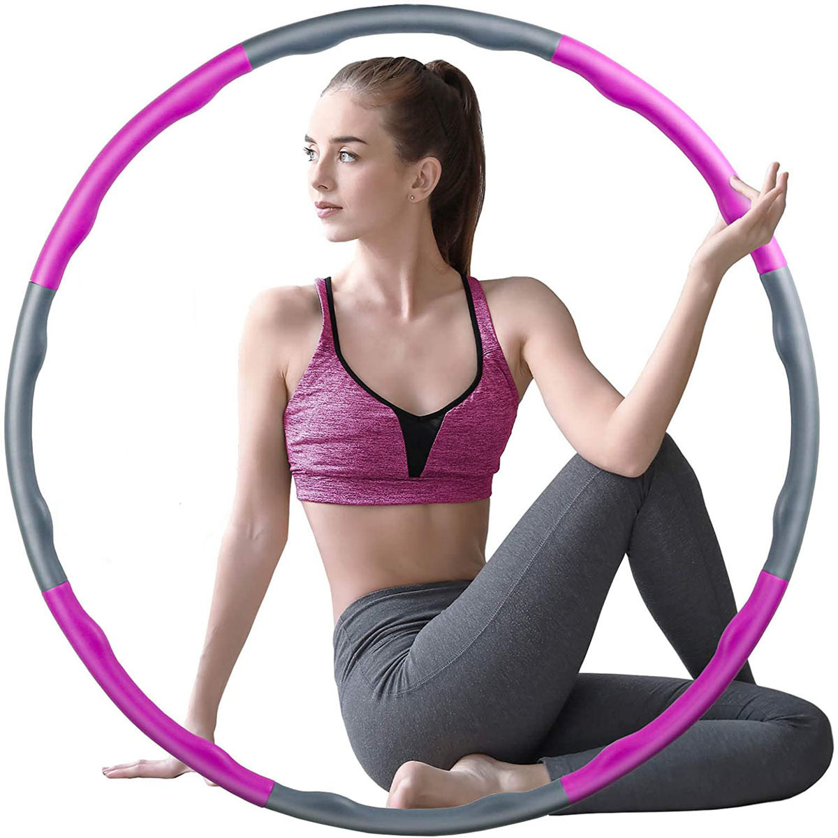 Vòng Lắc Giảm Eo Massage Hoop Với Hạt Massage Lồi Trên Vòng Đường Kính Sau Lắp 98cm Giảm Eo Giảm Mỡ Bụng hiệu quả