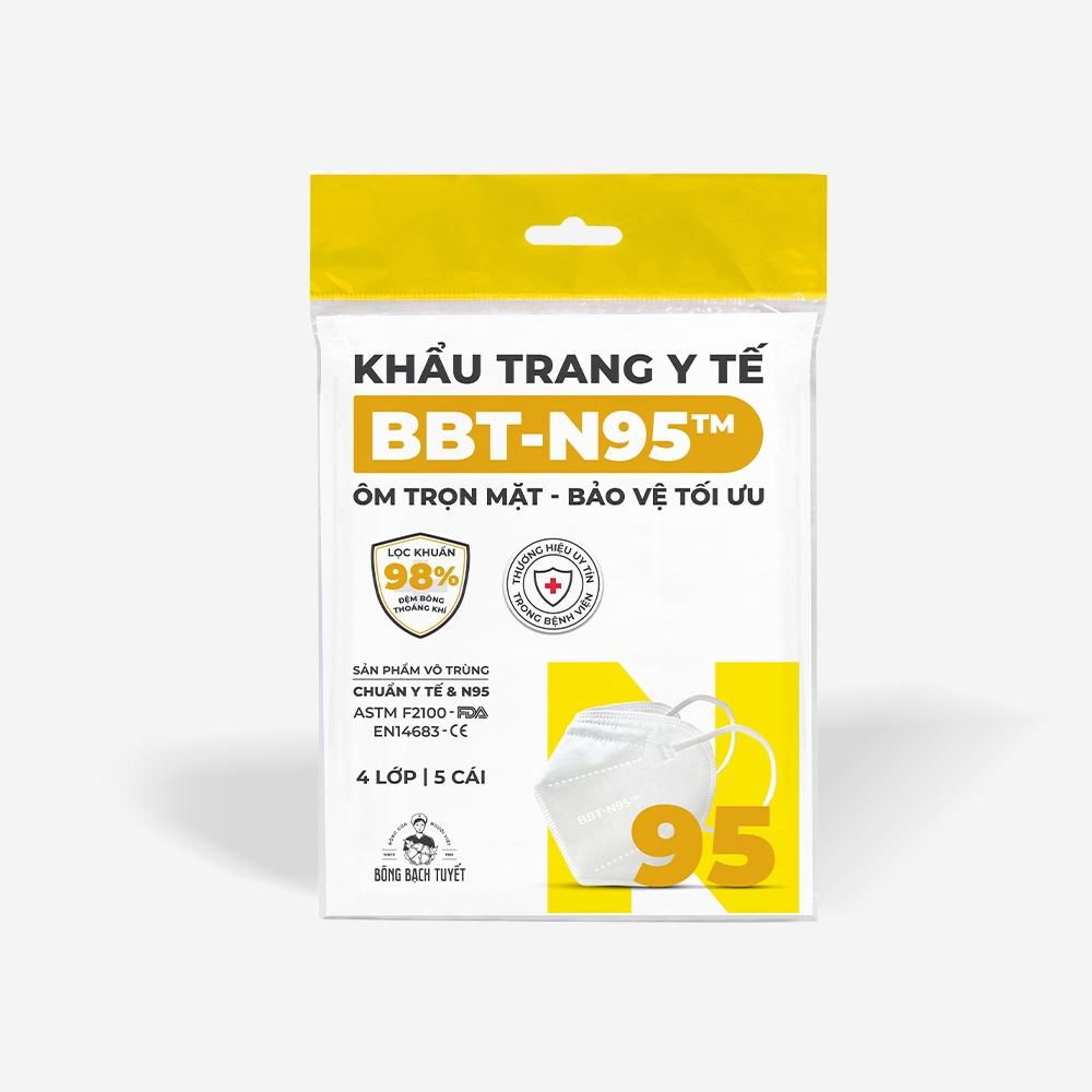 Khẩu Trang Bông Bạch Tuyết N95 Trắng (5 cái/gói)