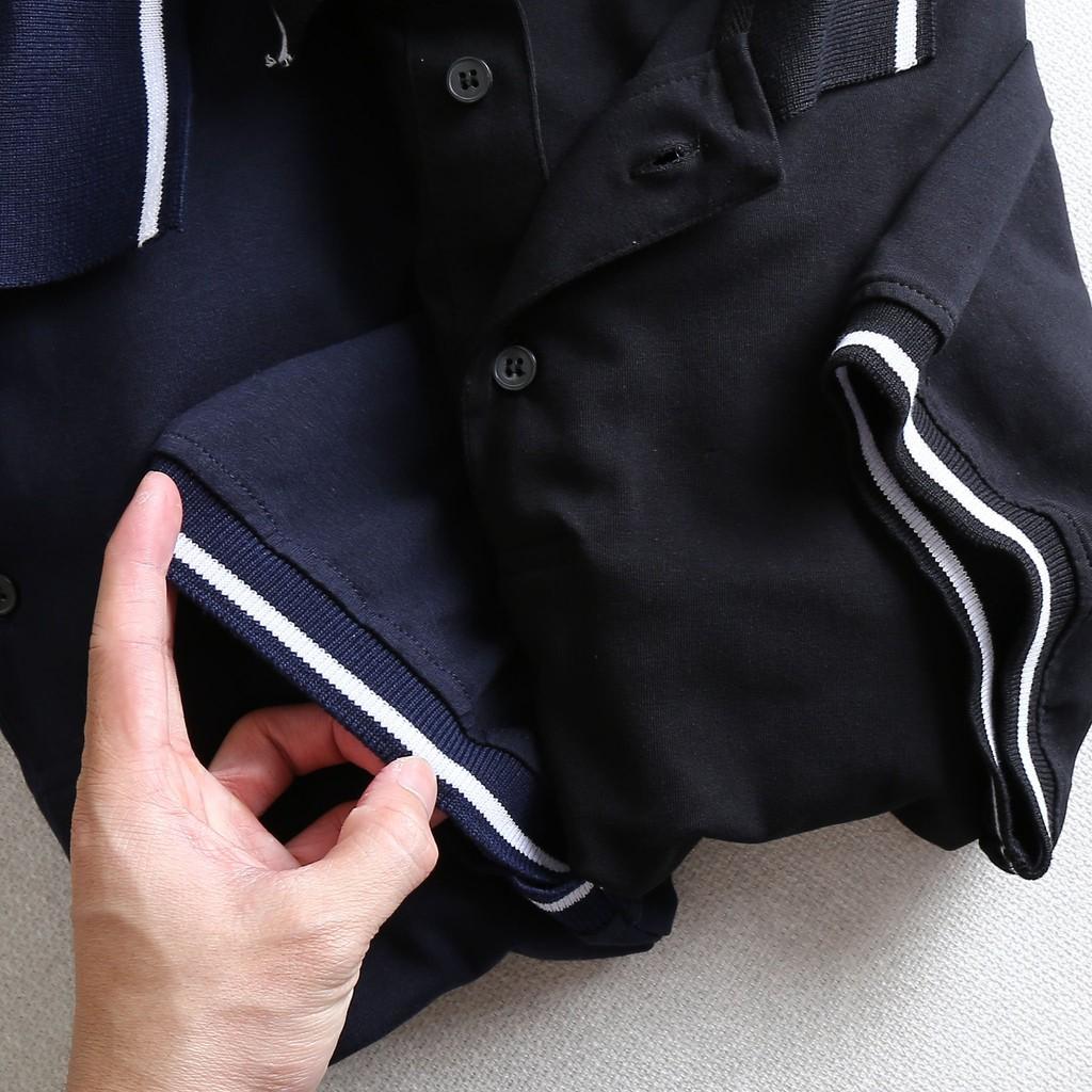 Bigsize < 130kg Áo thun polo nam trơn bigsize tay ngắn cổ bẻ