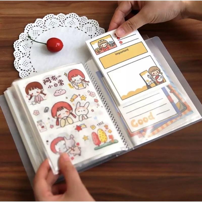 Sổ lưu trữ stickers / stickers nails bằng nhựa trong mờ kèm stickers trang trí sổ